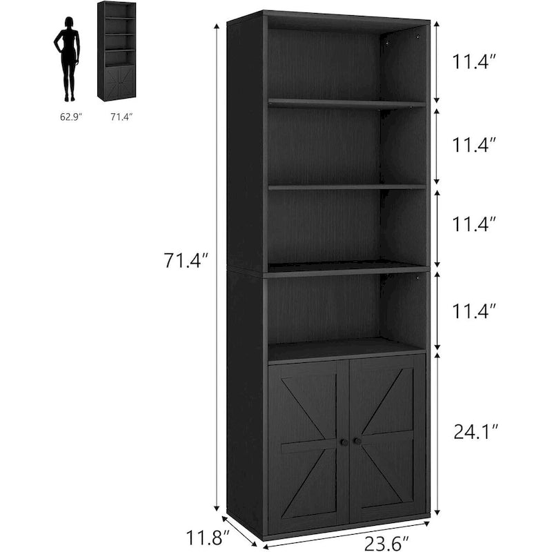 Tall Bookcase with Doors