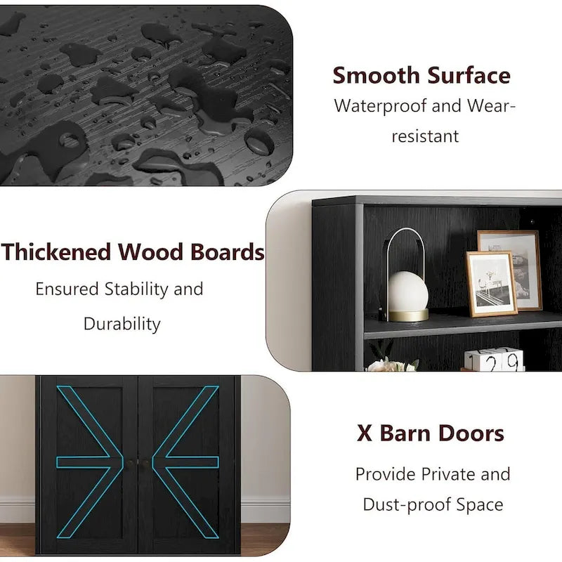 Tall Bookcase with Doors