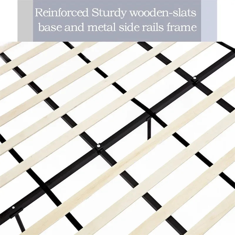 Upholstered King Bed Features a 54  High Headboard w/Buttoned Tuft