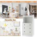 Gymax 3-Drawer Dresser 44  Tall Wood Storage Organizer Chest w/ 2