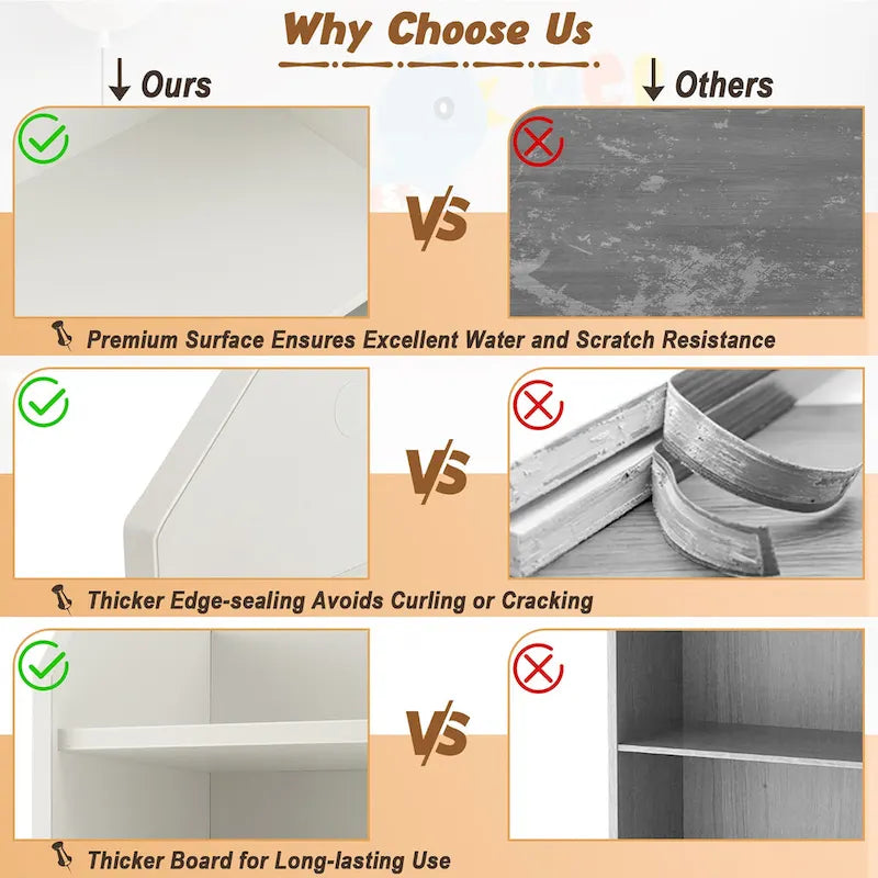 Gymax 3-Drawer Dresser 44  Tall Wood Storage Organizer Chest w/ 2