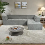 112.2  Chenille Modular L-Shaped Sofa Bed with Free Combination Design and No-Assembly Required