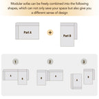 112.2  Chenille Modular L-Shaped Sofa Bed with Free Combination Design and No-Assembly Required