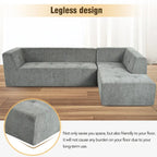 112.2  Chenille Modular L-Shaped Sofa Bed with Free Combination Design and No-Assembly Required