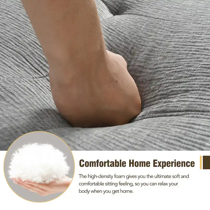 112.2  Chenille Modular L-Shaped Sofa Bed with Free Combination Design and No-Assembly Required