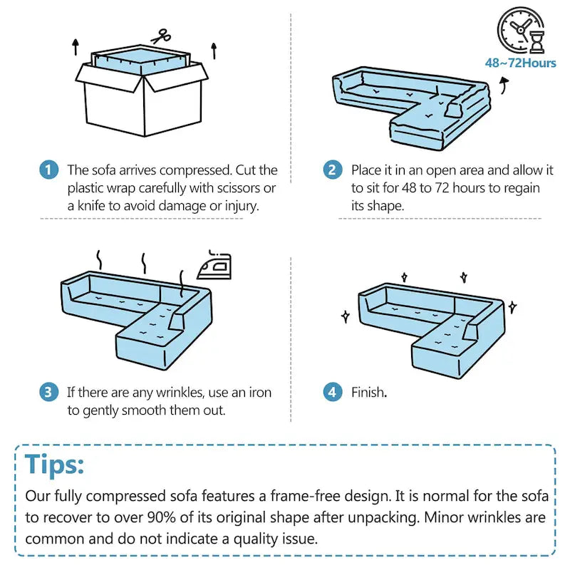 112.2  Chenille Modular L-Shaped Sofa Bed with Free Combination Design and No-Assembly Required