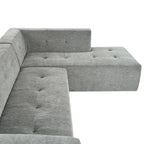 112.2  Chenille Modular L-Shaped Sofa Bed with Free Combination Design and No-Assembly Required