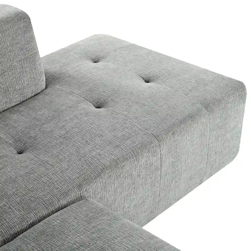 112.2  Chenille Modular L-Shaped Sofa Bed with Free Combination Design and No-Assembly Required
