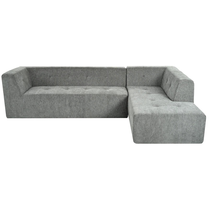 112.2  Chenille Modular L-Shaped Sofa Bed with Free Combination Design and No-Assembly Required