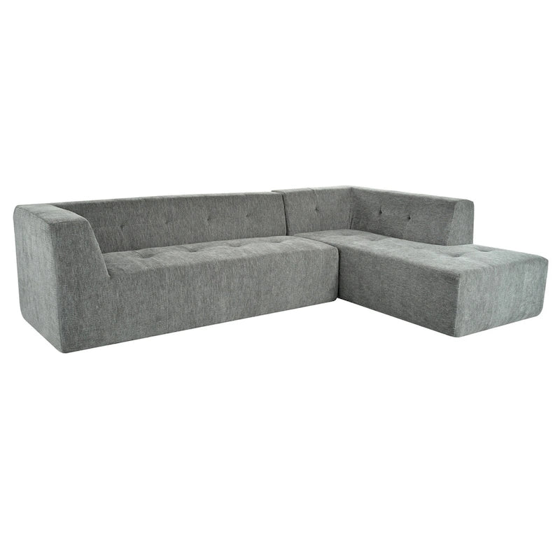 112.2  Chenille Modular L-Shaped Sofa Bed with Free Combination Design and No-Assembly Required