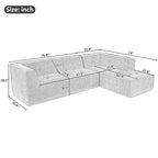 112.2  Chenille Modular L-Shaped Sofa Bed with Free Combination Design and No-Assembly Required