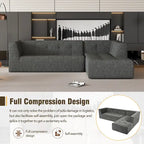 112.2  Chenille Modular L-Shaped Sofa Bed with Free Combination Design and No-Assembly Required