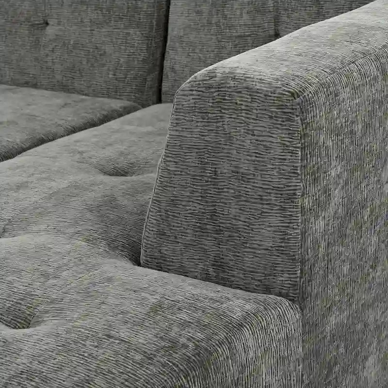 112.2  Chenille Modular L-Shaped Sofa Bed with Free Combination Design and No-Assembly Required