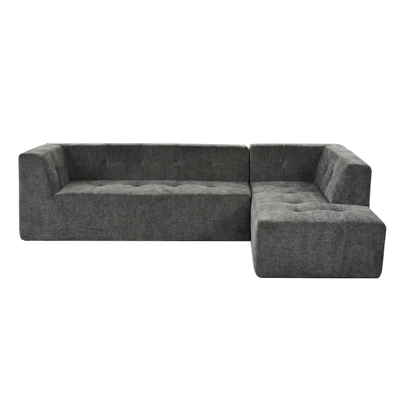 112.2  Chenille Modular L-Shaped Sofa Bed with Free Combination Design and No-Assembly Required