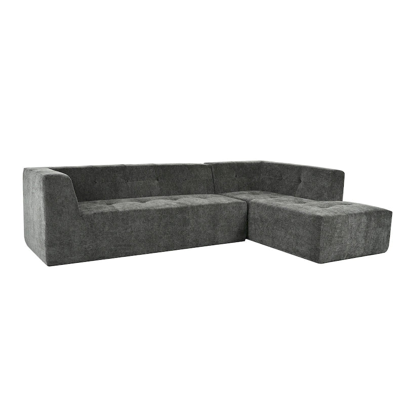 112.2  Chenille Modular L-Shaped Sofa Bed with Free Combination Design and No-Assembly Required