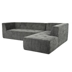 112.2  Chenille Modular L-Shaped Sofa Bed with Free Combination Design and No-Assembly Required