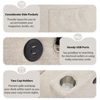 Roomfitters Convertible Loveseat Sofa Bed with USB Ports, Side Pockets, Cup Holders, and Swivel Phone Holder for Living Room