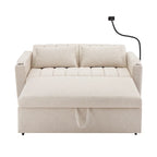 Roomfitters Convertible Loveseat Sofa Bed with USB Ports, Side Pockets, Cup Holders, and Swivel Phone Holder for Living Room