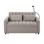 Roomfitters Convertible Loveseat Sofa Bed with USB Ports, Side Pockets, Cup Holders, and Swivel Phone Holder for Living Room