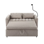 Roomfitters Convertible Loveseat Sofa Bed with USB Ports, Side Pockets, Cup Holders, and Swivel Phone Holder for Living Room