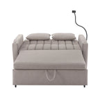 Roomfitters Convertible Loveseat Sofa Bed with USB Ports, Side Pockets, Cup Holders, and Swivel Phone Holder for Living Room