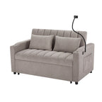 Roomfitters Convertible Loveseat Sofa Bed with USB Ports, Side Pockets, Cup Holders, and Swivel Phone Holder for Living Room