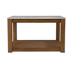 30  Contemporary Wooden Coffee Table with Faux Marble Top and Storage Shelves for Living Room - 18.25  H x 30  W x 30  D