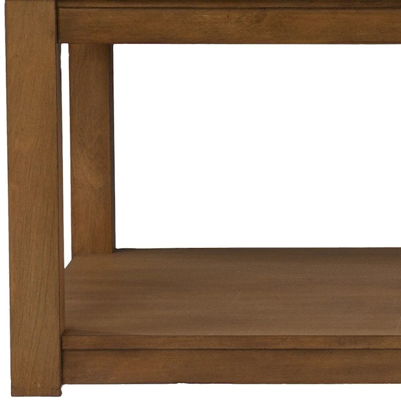 30  Contemporary Wooden Coffee Table with Faux Marble Top and Storage Shelves for Living Room - 18.25  H x 30  W x 30  D