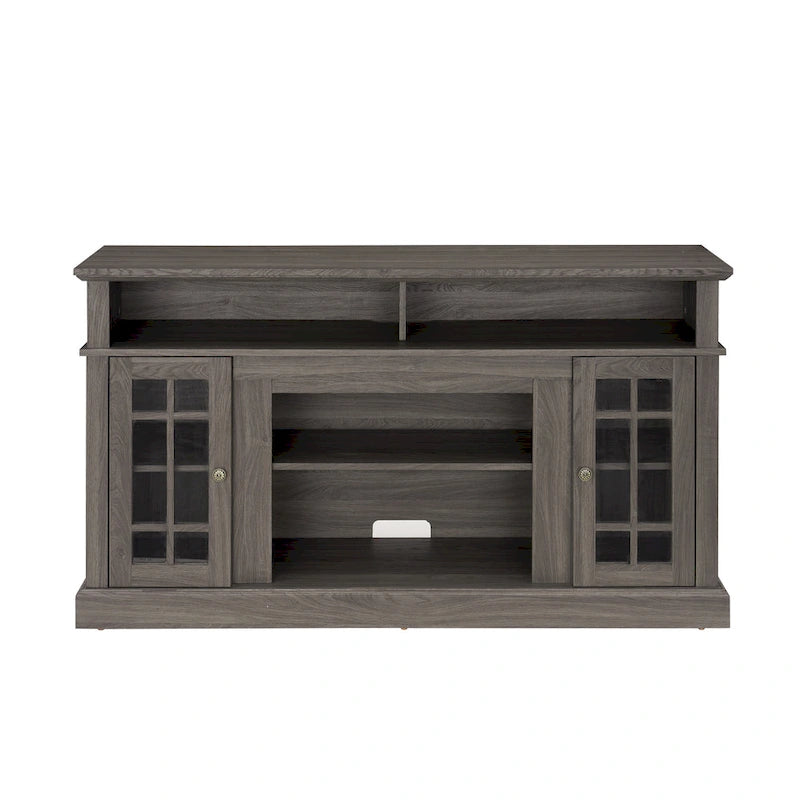 Classic American TV Stand with 4 Storage Shelf and 2 Storage Cabinet for Family Living Room or Office