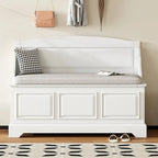 Retro Shoe Storage Bench with Safe Soft-Close Devices & Cushion