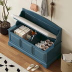 Retro Shoe Storage Bench with Safe Soft-Close Devices & Cushion