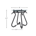 2-Piece Tempered Glass Coffee Table, Rustic Round Decor Table with Side Table for Living Room, Black