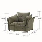 Oversized Chenille Lounge Armchair