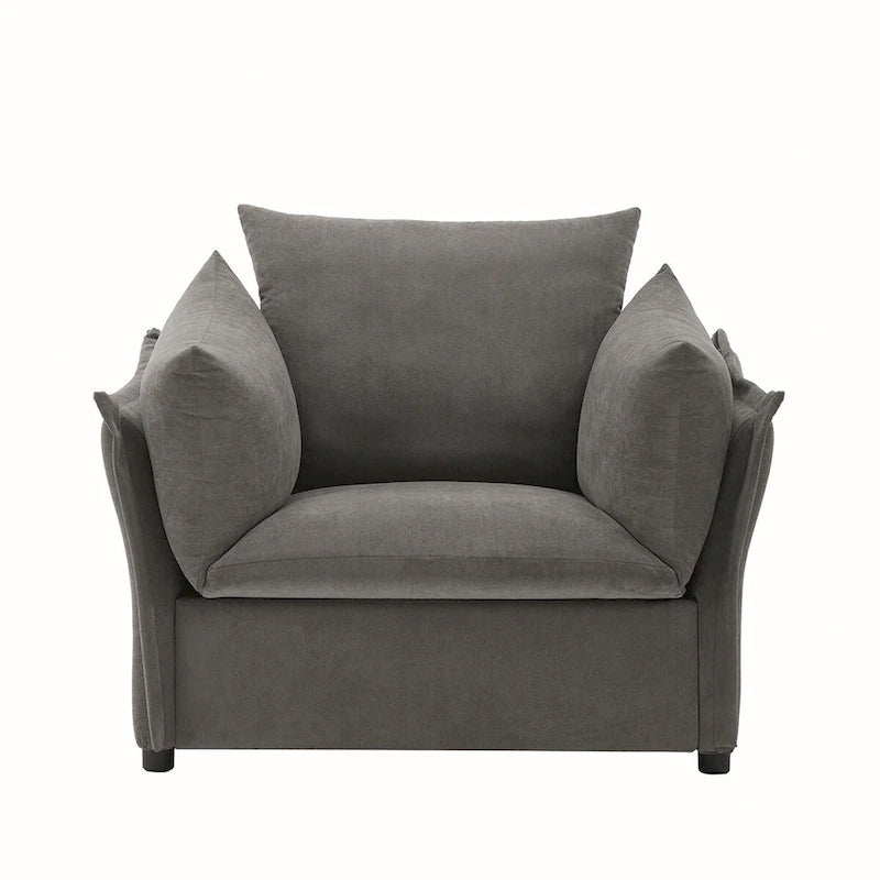 Oversized Chenille Lounge Armchair
