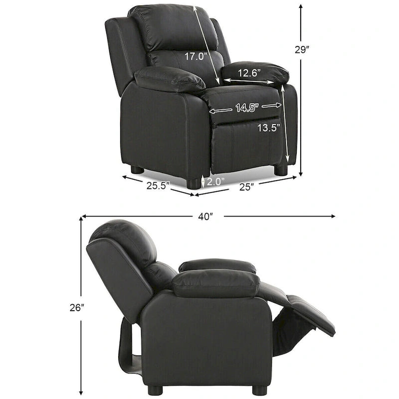 Gymax Deluxe Padded Kids Sofa Armchair Recliner Headrest Children w/ - See Details