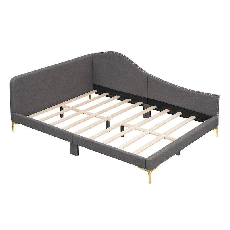 Modern Upholstered Daybed with Armrest and Headrest