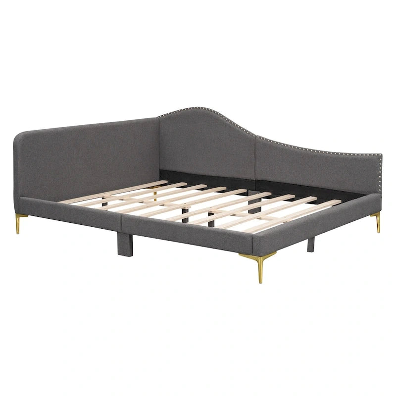 Modern Upholstered Daybed with Armrest and Headrest