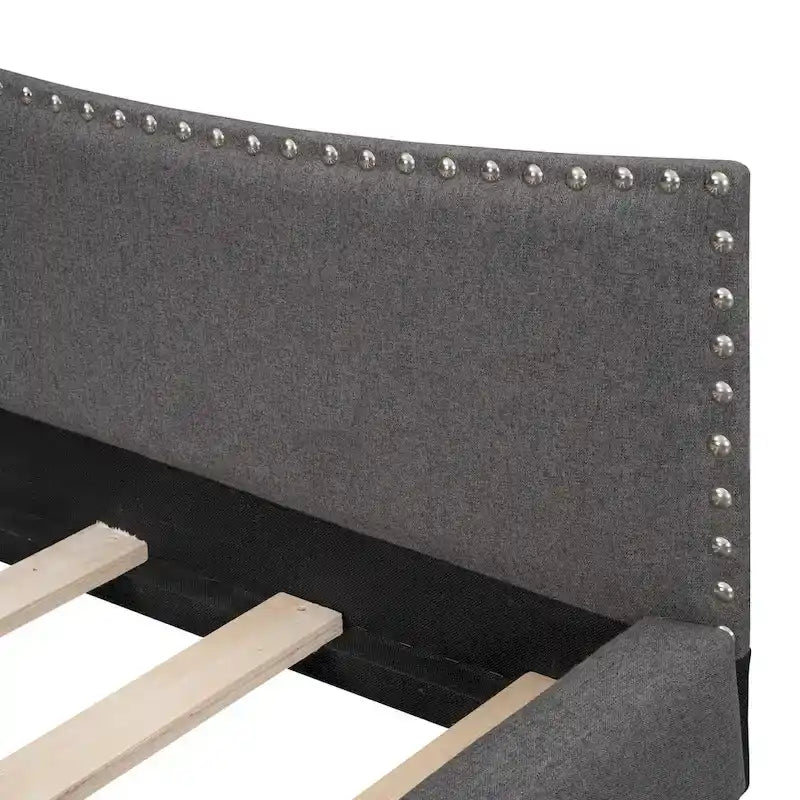 Modern Upholstered Daybed with Armrest and Headrest