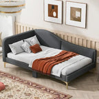 Modern Upholstered Daybed with Armrest and Headrest