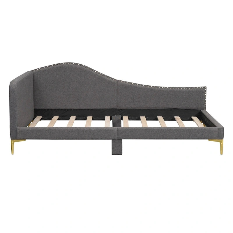Modern Upholstered Daybed with Armrest and Headrest