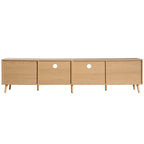 Wood 78  TV Stand with Wood Legs, Cabinets & Shelves for TVs Up to 85