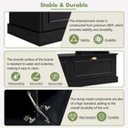 Black 104.2  Large Wall Unit with Bookshelves & Cabinets for TVs Up to 78