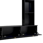 Black 104.2  Large Wall Unit with Bookshelves & Cabinets for TVs Up to 78