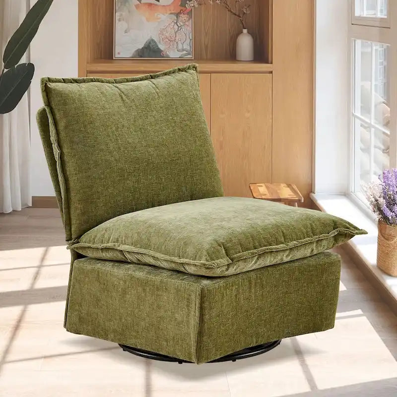 28.74  Chenille Upholstered 360 Swivel Rocking Chair