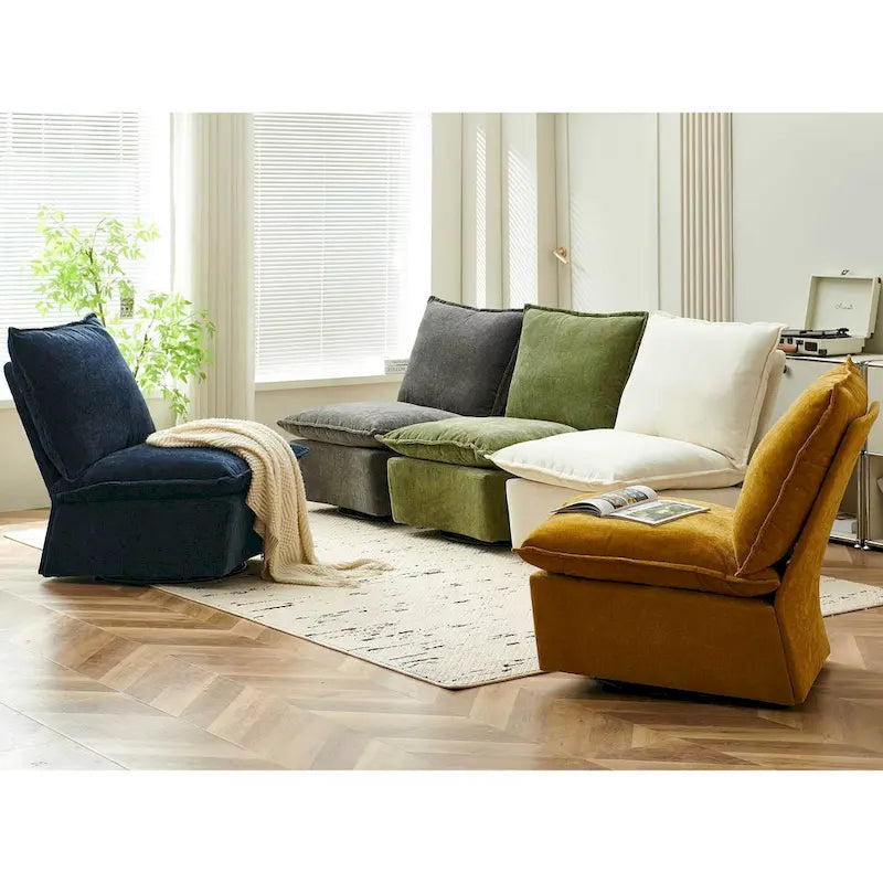 28.74  Chenille Upholstered 360 Swivel Rocking Chair