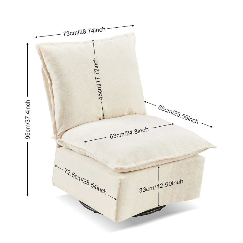 28.74  Chenille Upholstered 360 Swivel Rocking Chair