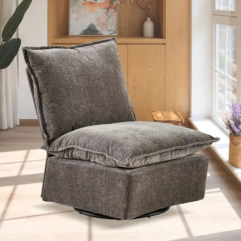28.74  Chenille Upholstered 360 Swivel Rocking Chair