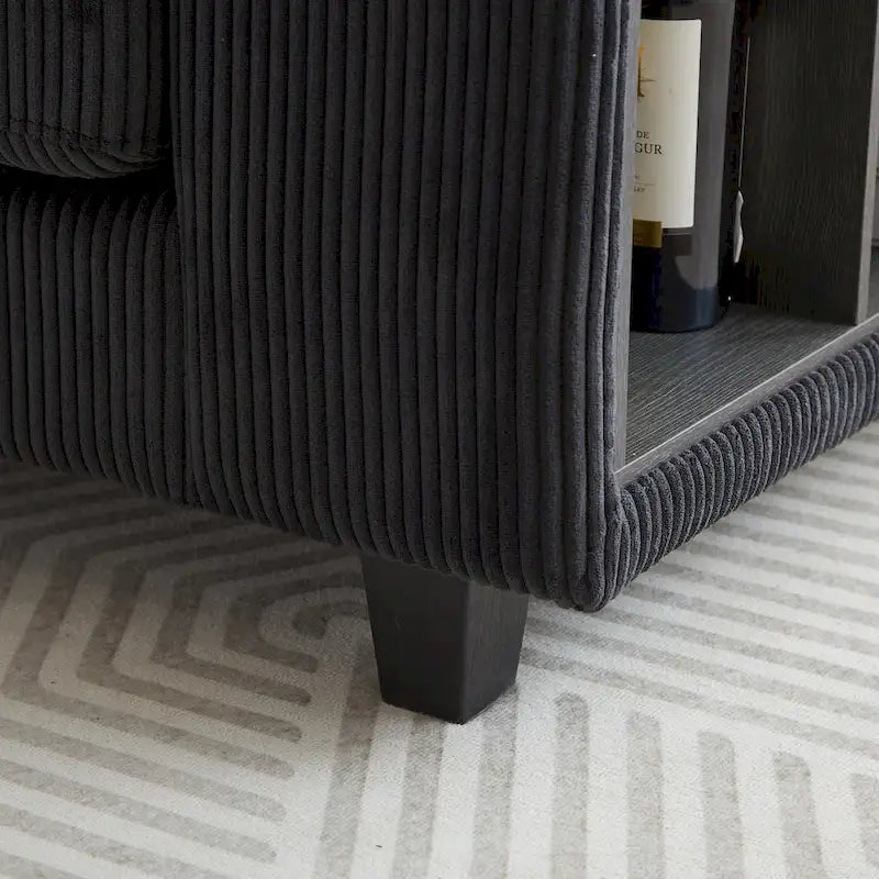 102.75  Corduroy L-Shaped Modular Sectional Sofa with Storage and Cup Holder