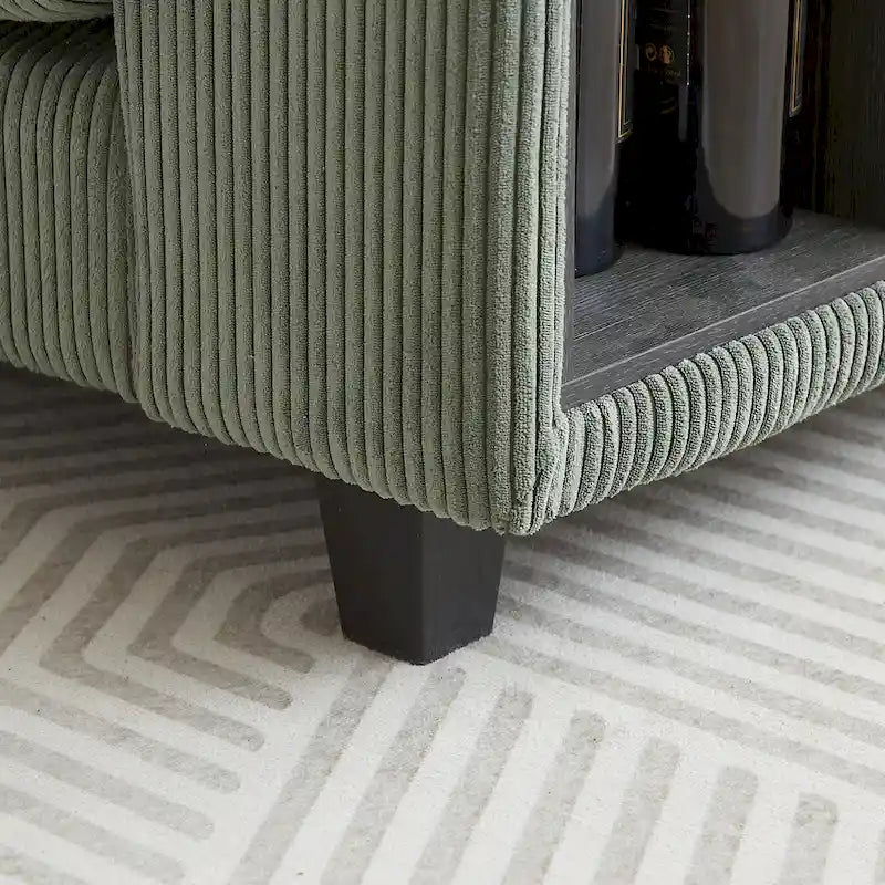 102.75  Corduroy L-Shaped Modular Sectional Sofa with Storage and Cup Holder