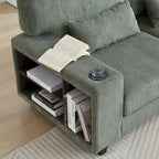 102.75  Corduroy L-Shaped Modular Sectional Sofa with Storage and Cup Holder
